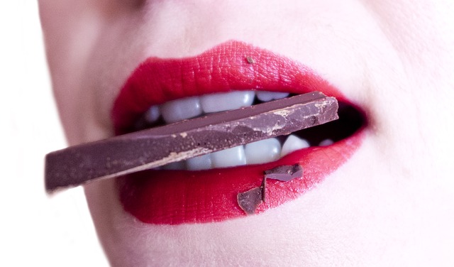 Woman Mouth Teeth Sweets Chocolate Bite